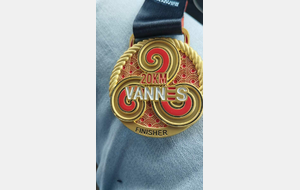 La médaille de Christian au 20 km de Vannes
