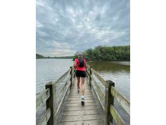 Maryline en course au Trail des Lacs